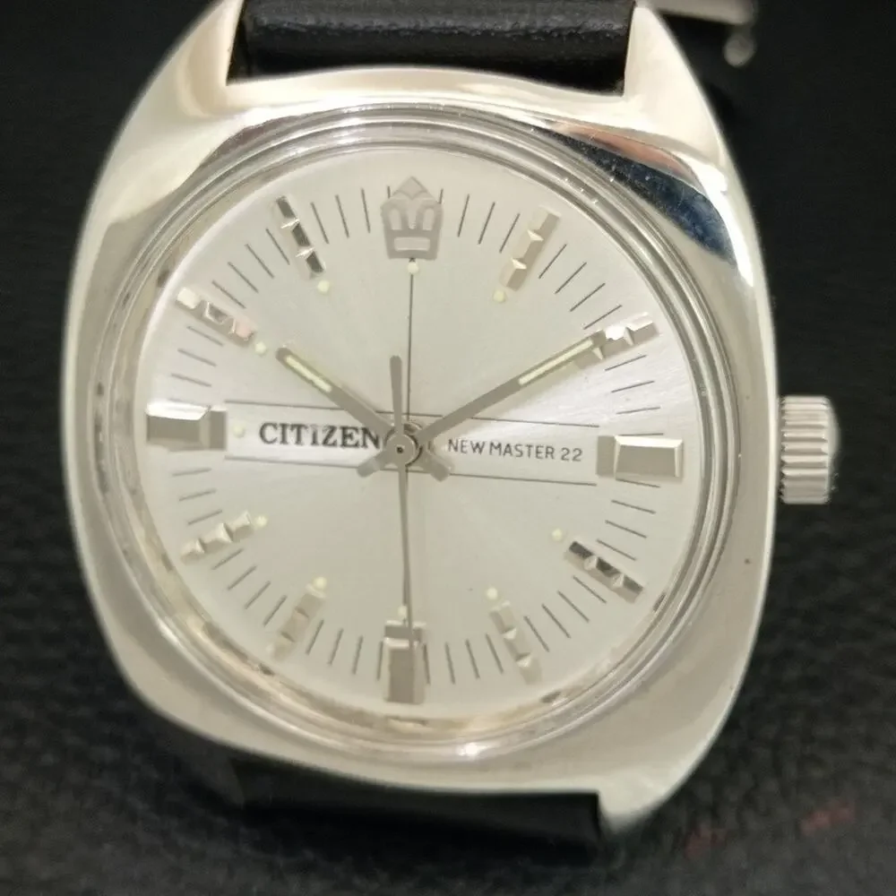 Vintage 1976 Citizen Manual Wound Mens Silver Watch & Silver accents
